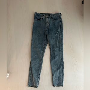 Express light wash skinny jeans